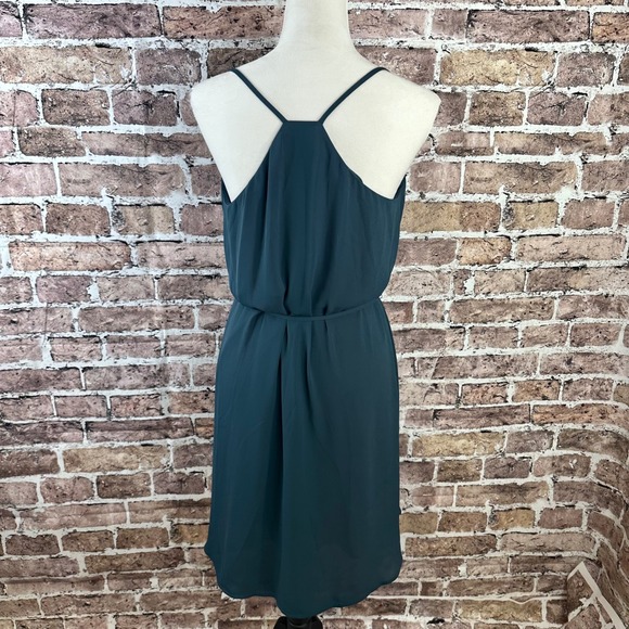 LOFT Deep Teal Green Sleeveless Tie‎ Waist Dress Casual Dress Size Medium - Picture 4 of 11